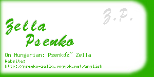 zella psenko business card